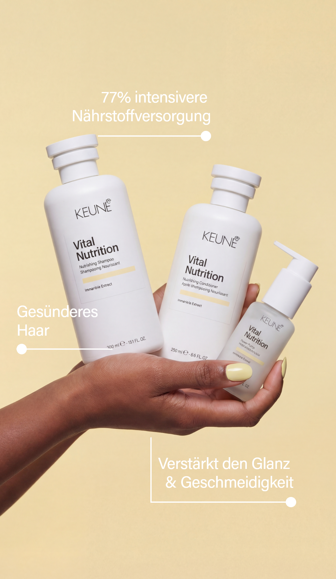 Keune Vital Nutrition Protein Spray: Essentielles Conditioner Spray; stärkt und hydratisiert, perfekt für die Haarpflege bei trockenem Haar.